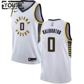 Dres Indiana Pacers Tyrese Haliburton 0 Nike 2022-23 Association Edition Bijela Swingman - Dječji